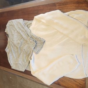Women's grey and white sweater bundle size XL